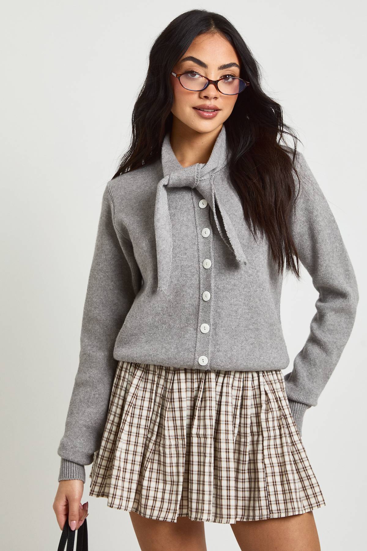 boohoo Gilet Boutonné Avec Nœud Au Col