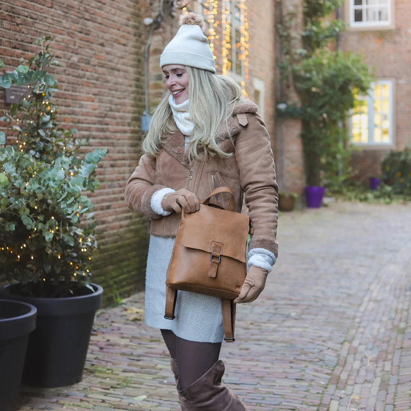 Bear Design Rugtas-Schoudertas Jesse Cognac