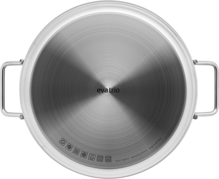 Eva Trio Stainless Steel Sautergryde 28 cm med 2 greb Polished steel