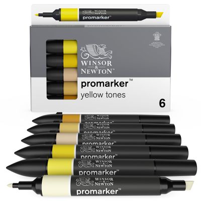 ProMarker - 6 Marqueurs double pointe - tons jaunes