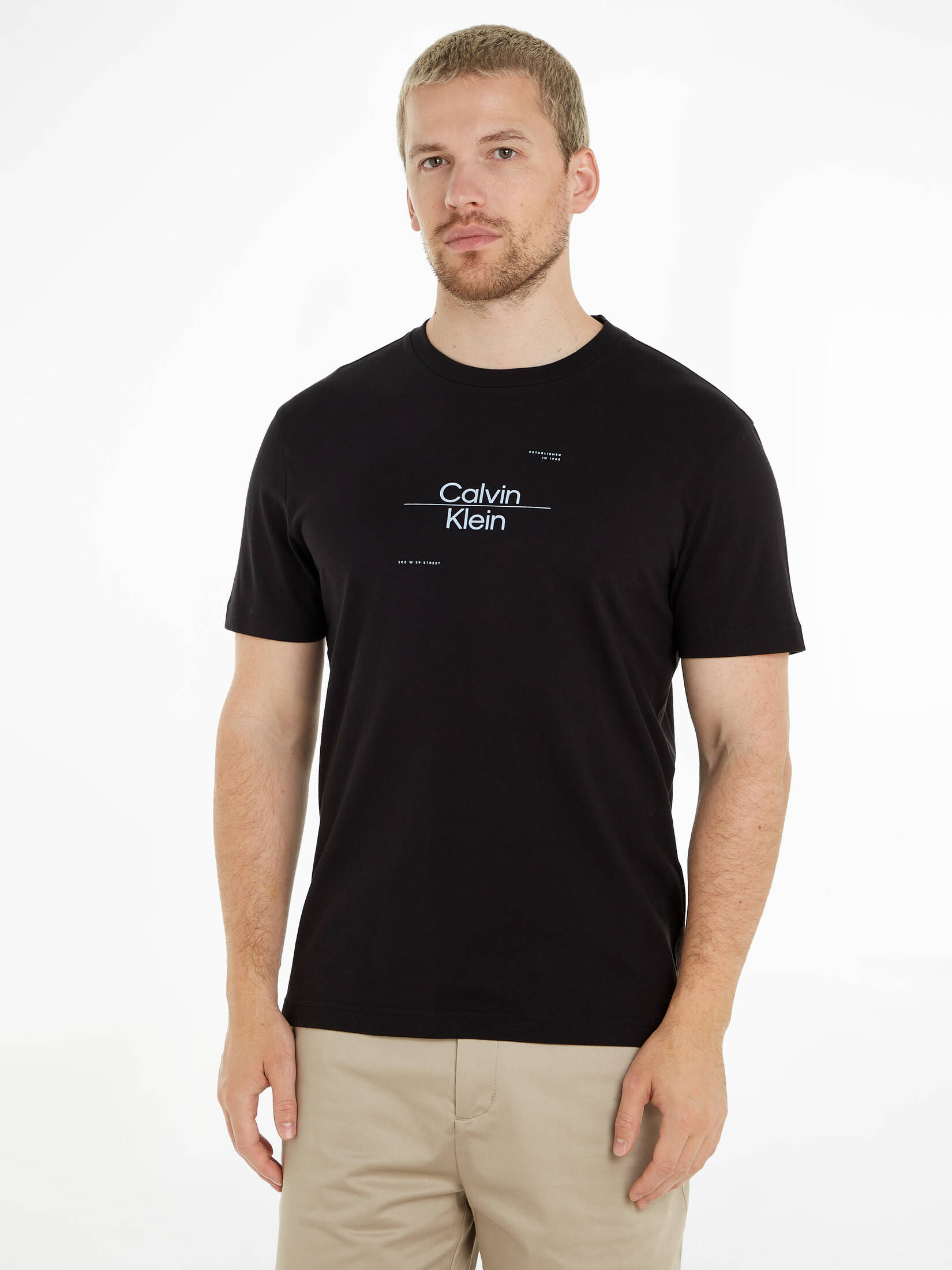 CALVIN KLEIN| Herren T-Shirt OPTIC LINE LOGO