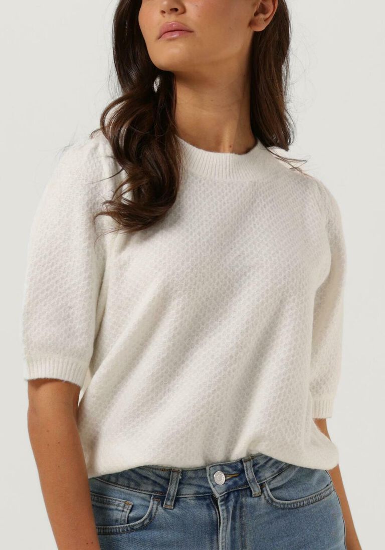 CC HEART ecru cc heart trui elsa diamond knit blouse, short sleeves