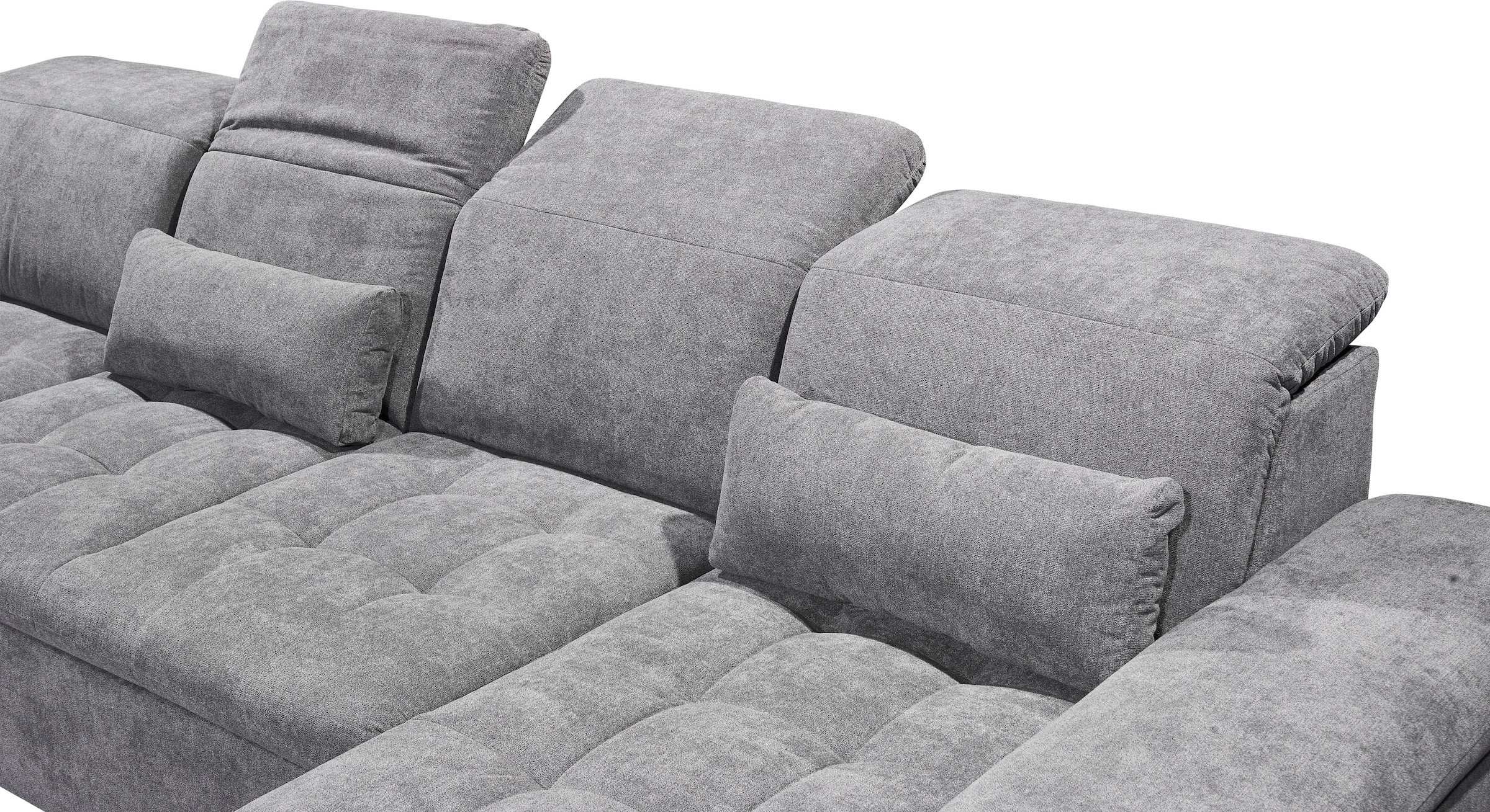 ED EXCITING DESIGN Wohnlandschaft »Wayne U-Form mit Bettfunktion, Bettkasten« Arm- und Kopfteilverstellung & 3 Nierenkissen
