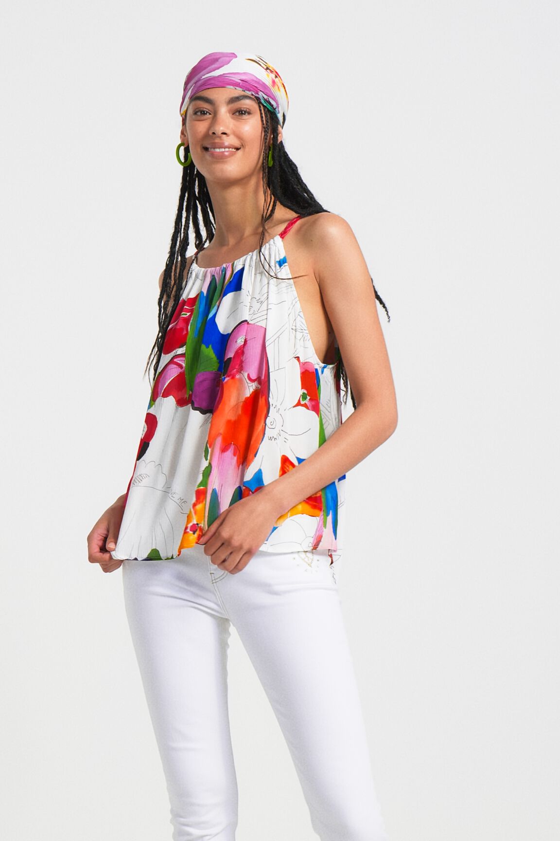 Blouse tropicale dos nu