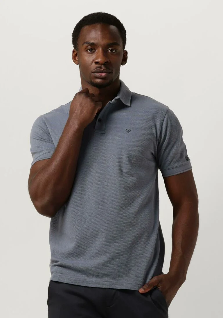 CAST IRON blauwe cast iron polo short sleeve polo popcorn