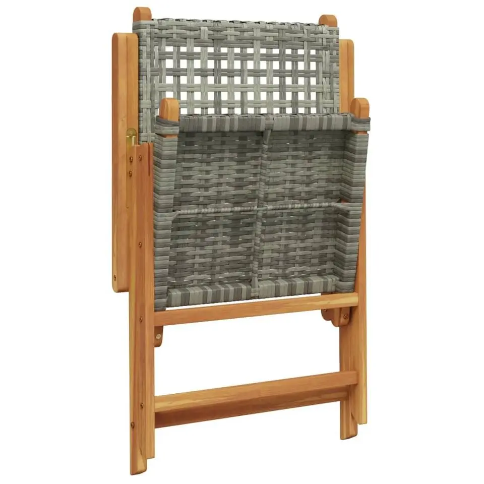 vidaXL - Tuinstoelen - Grijs - Acaciahout en poly rattan - 2 stuks