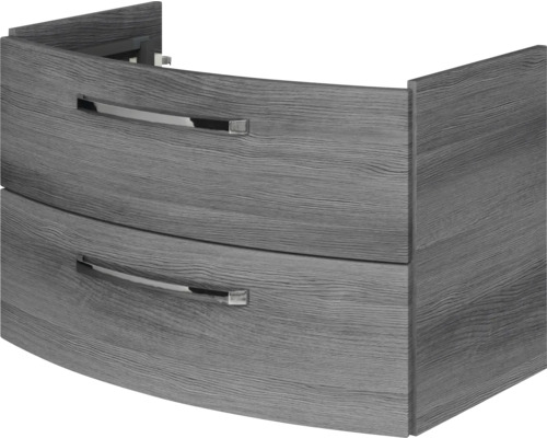 Jungborn wastafelmeubel VENTITRE BxHxD 80 x 49,2 x 43 cm Frontkleur grafiet structuur horizontaal houtdecor