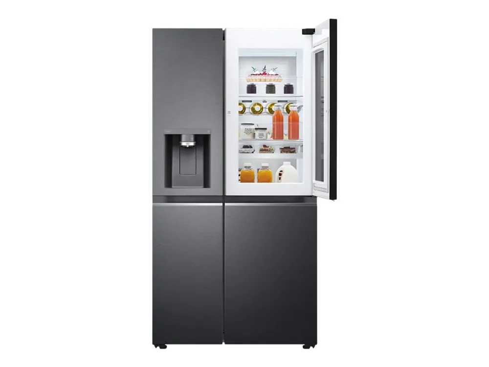 LG GSXV90MCAE - Køleskab/fryser - side ved side med vanddispenser, isdispenser - Wi-Fi - bredde: 91.3 cm - dybde: 73.5 cm - højde: 179 cm - 635 liter - Klasse E - kulsort