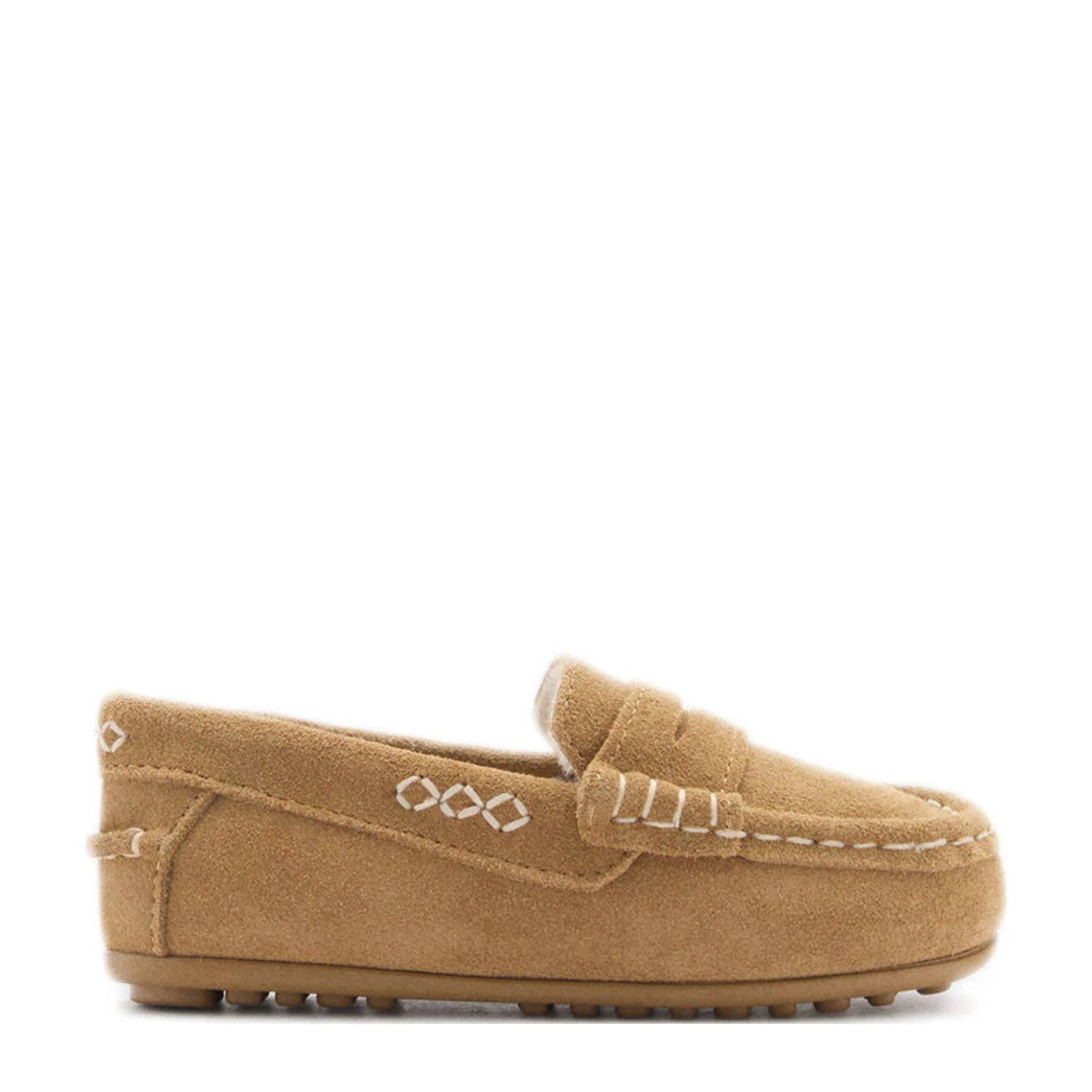 Mango Kids gevoerde suède mocassins camel
