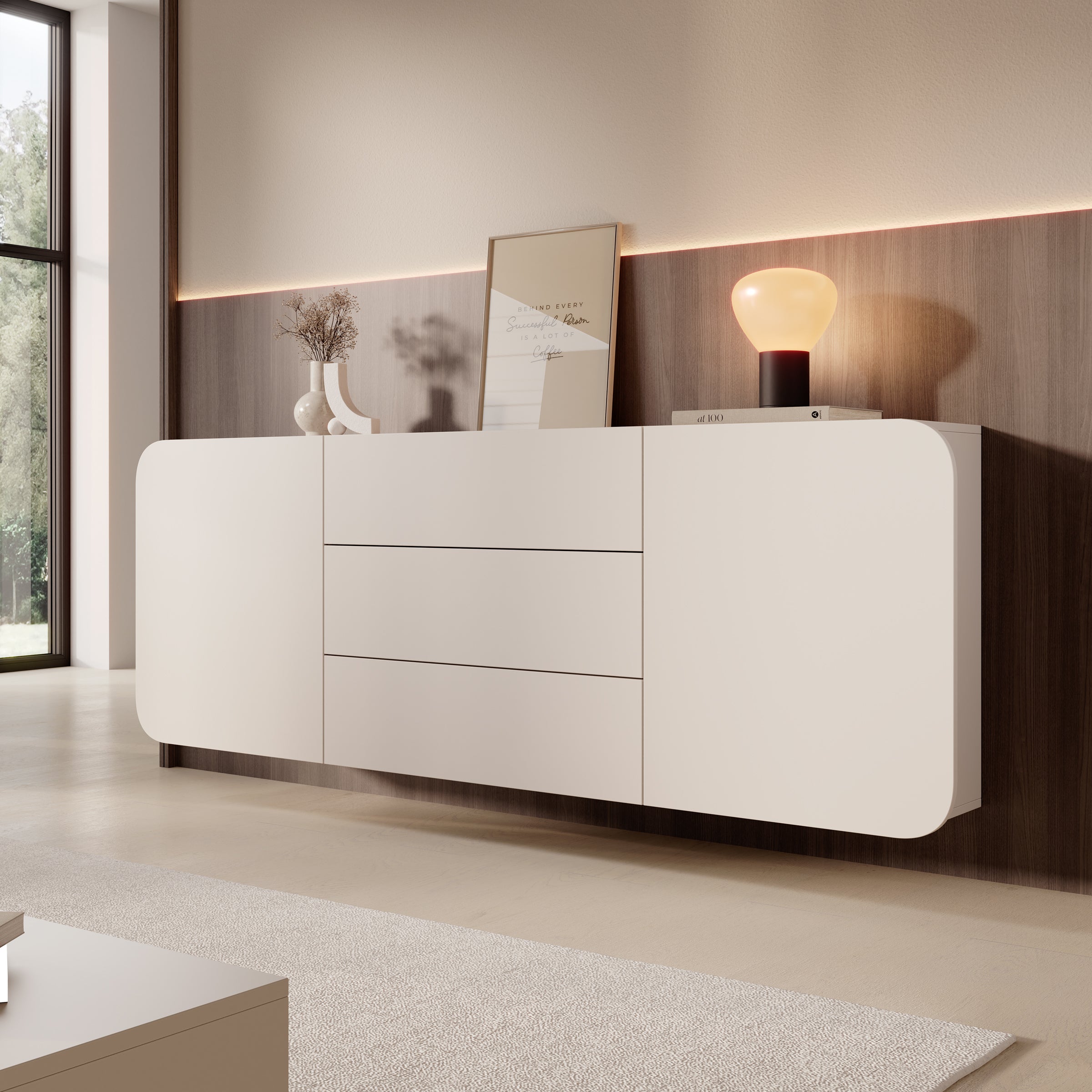 Renalto - Dressoir - Beige - 180x36x70 cm