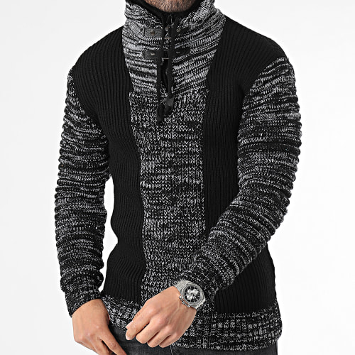 Pull Col Amplified Noir