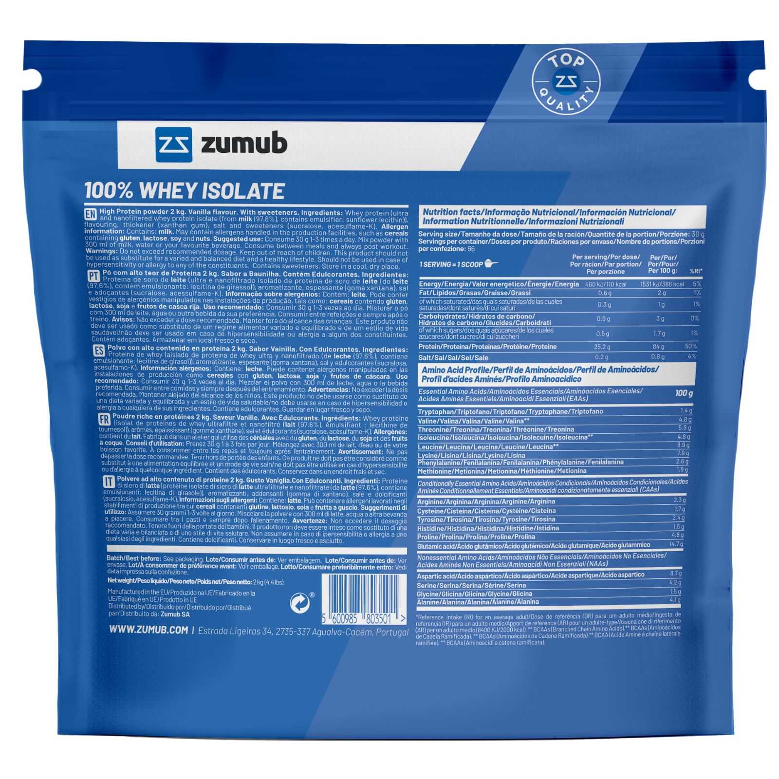 Zumub 100% Whey Isolate 30g