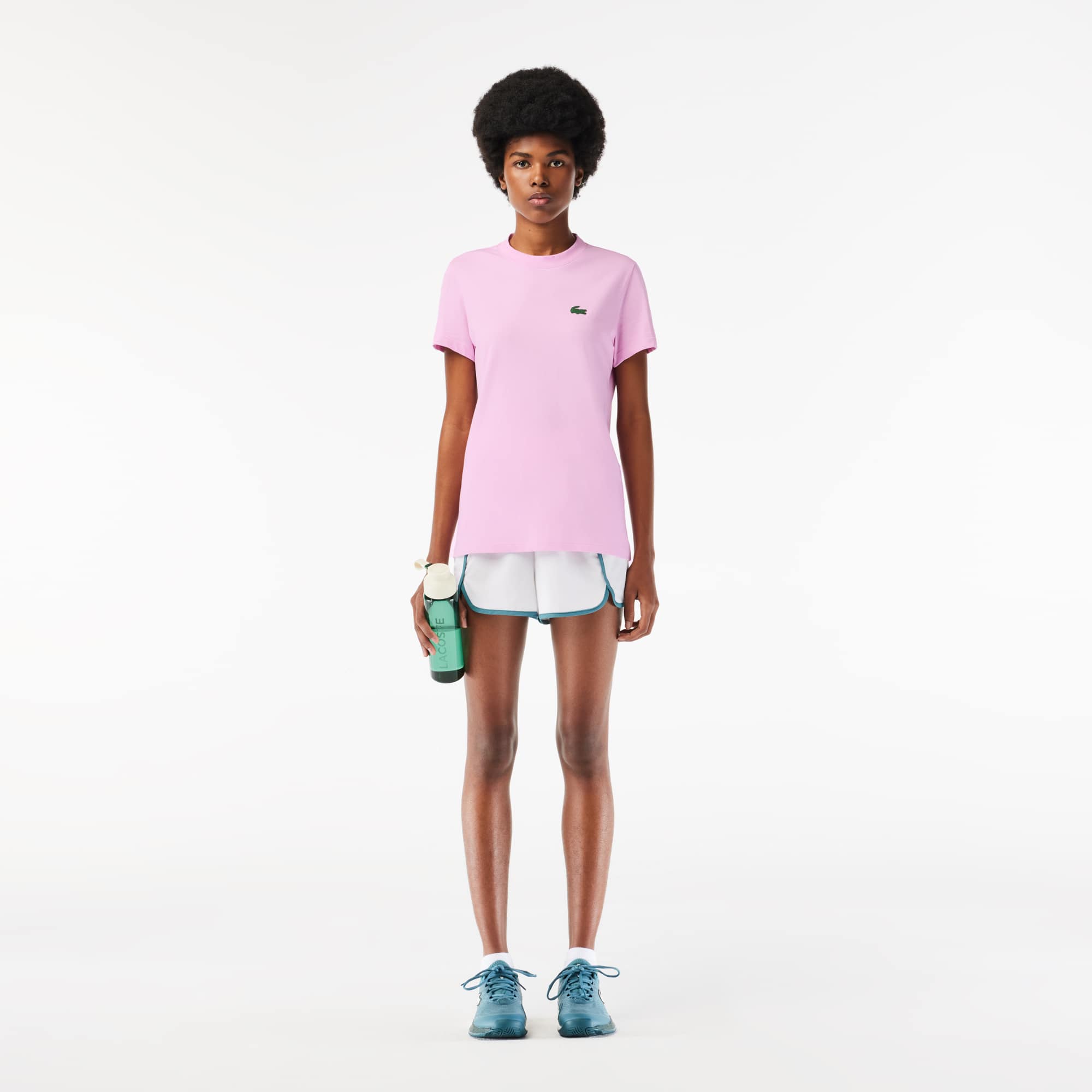 T-shirt jersey technique de coton biologique ultra-dry T-Shirts - Rose - Lacoste - Femme