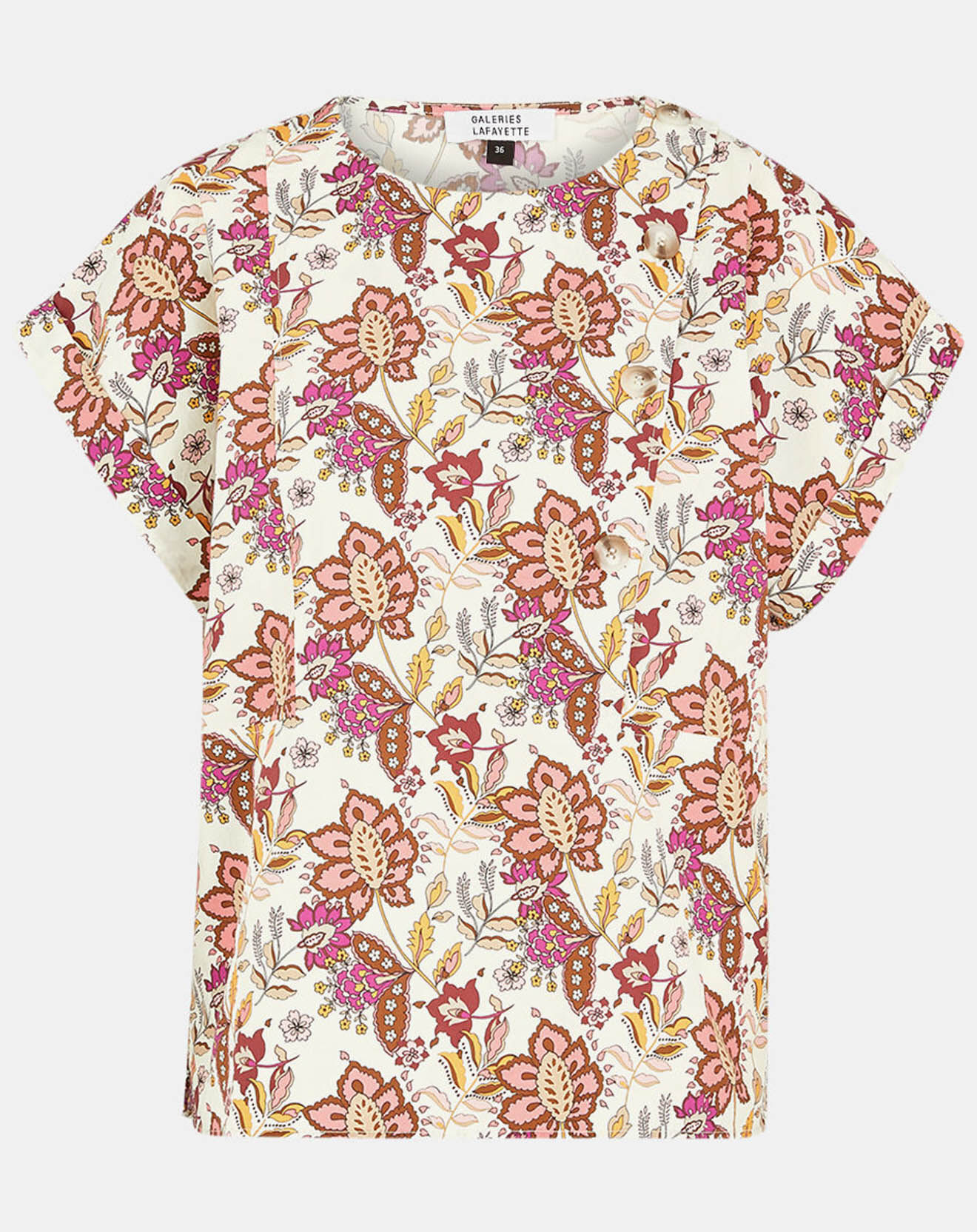 Galeries Lafayette Top Eole imprimé écru/multicolore