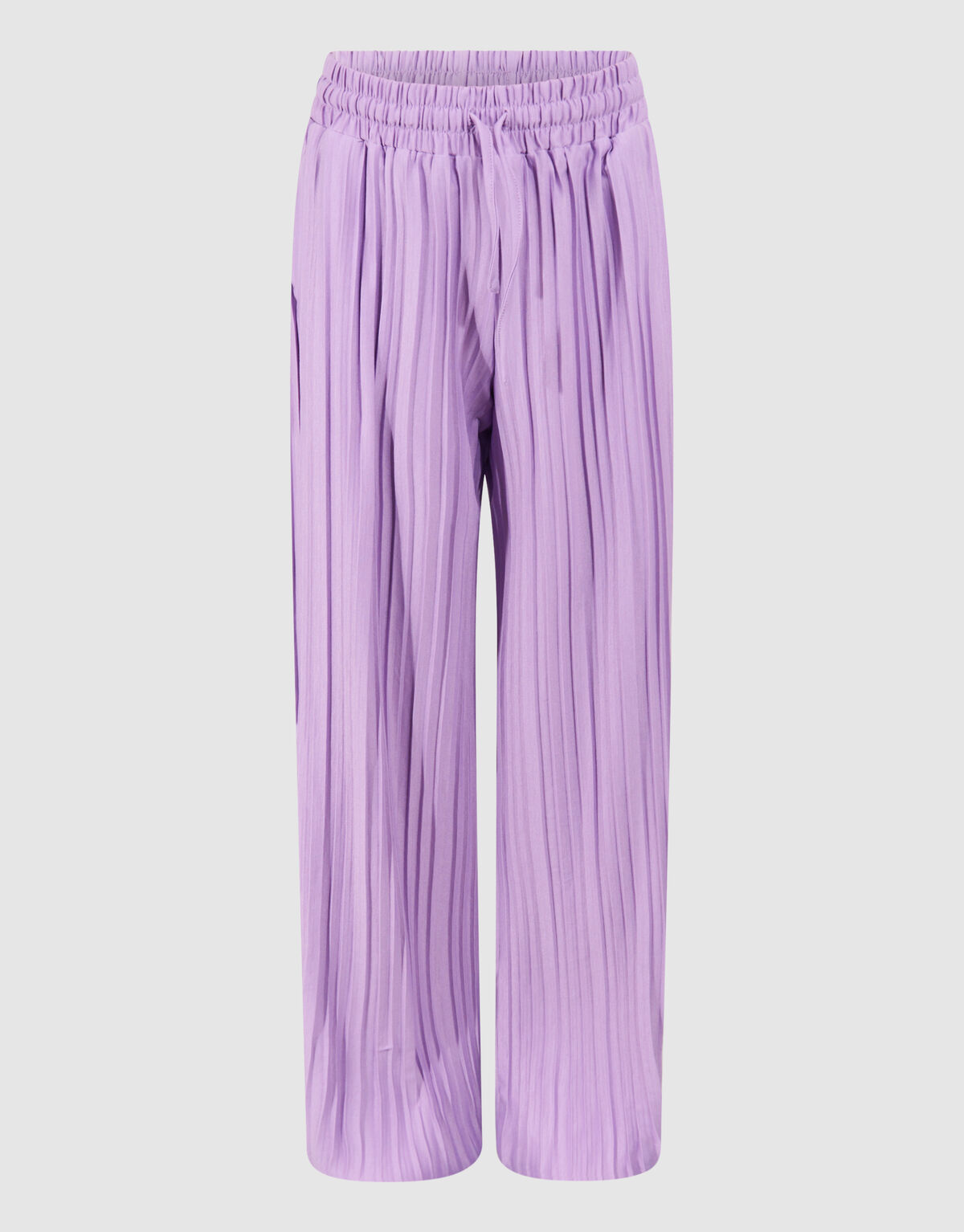 Plissé Wide Leg Broek Lichtpaars