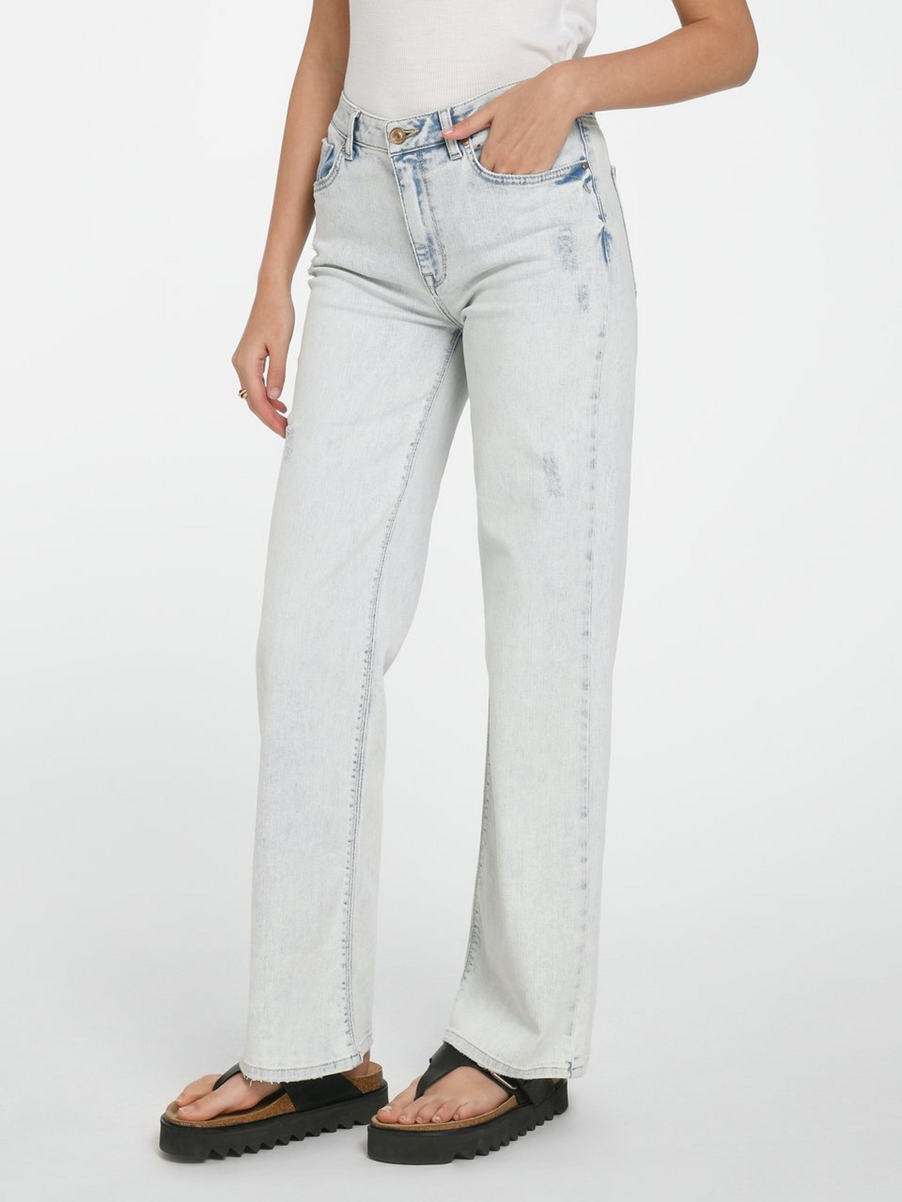 Wide Leg-Jeans Modell Kira Long Stitch