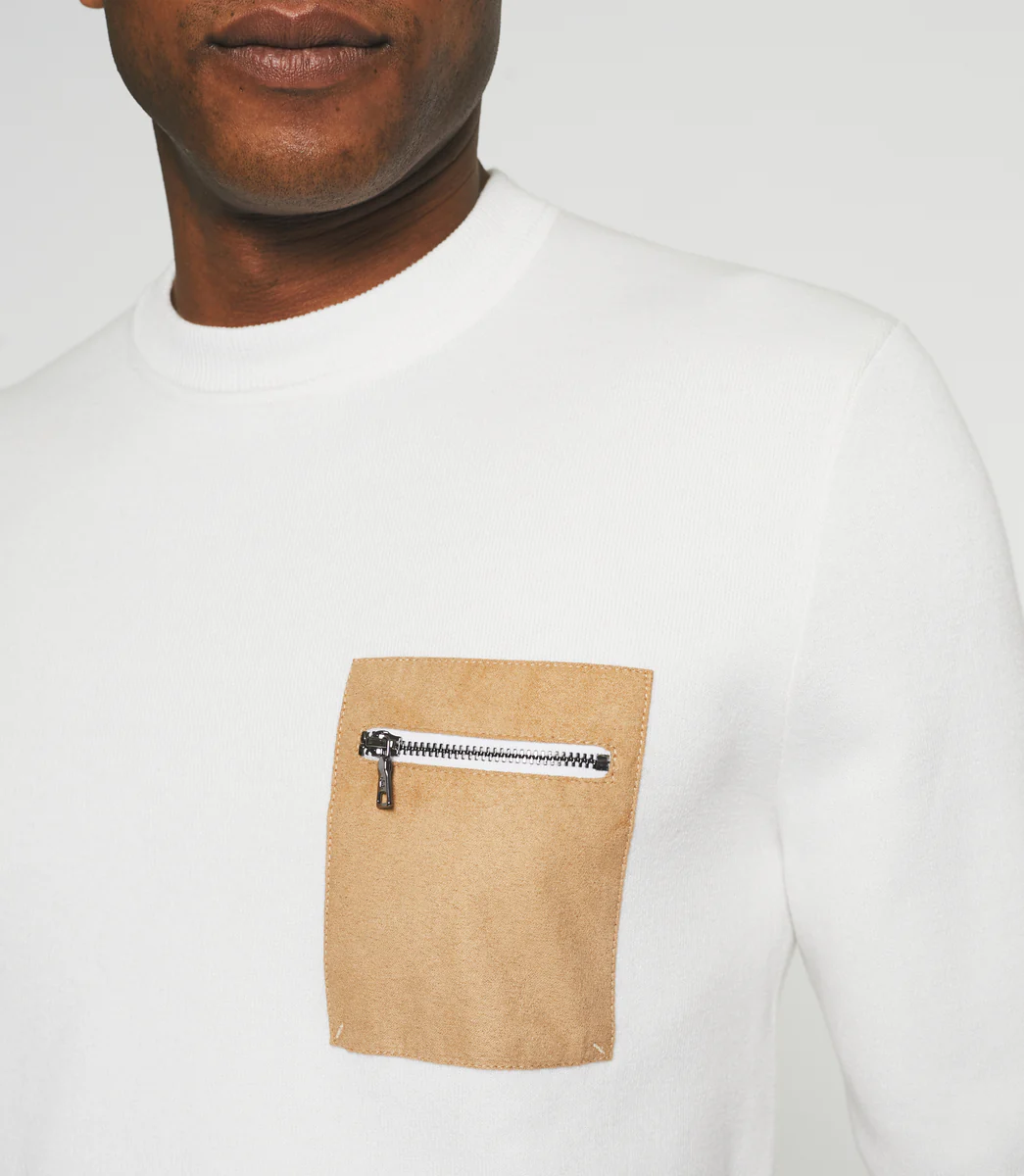 Pull col rond écru BRAD