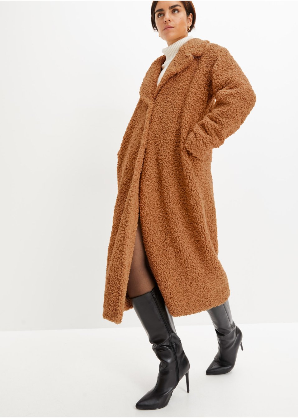 Manteau en maille peluche