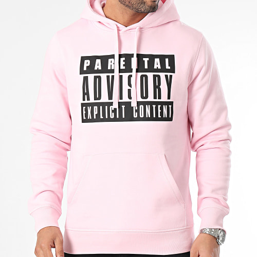Sweat Capuche Big Front Logo Rose Noir