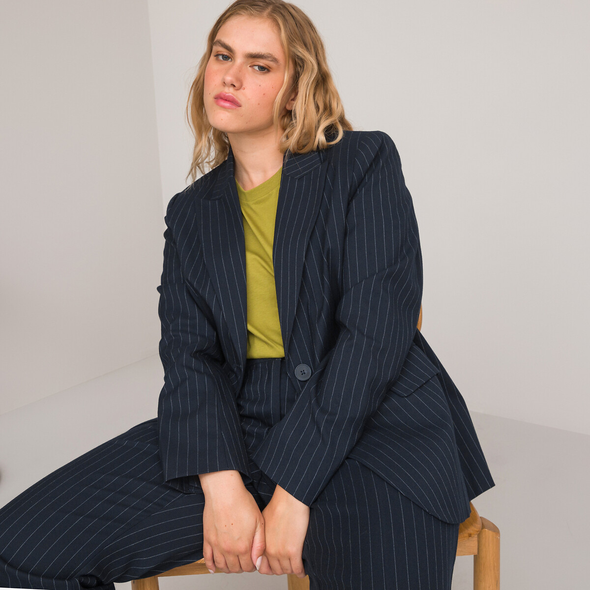 COLEÇÃO LA REDOUTE<br>Blazer de corte reto, listras de tênis