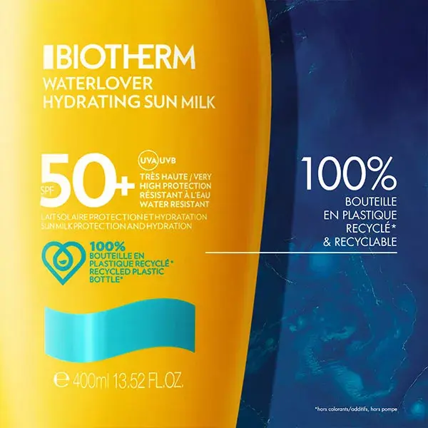 Biotherm Waterlover Lait Solaire Protection et Hydratation SPF50+ 400ml