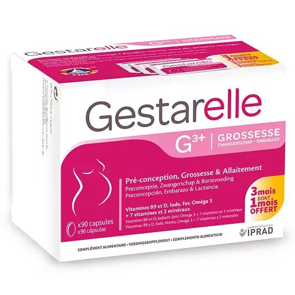 Gestarelle G3+ Pré-concepção, Gravidez e Amamentação - 90 cápsulas