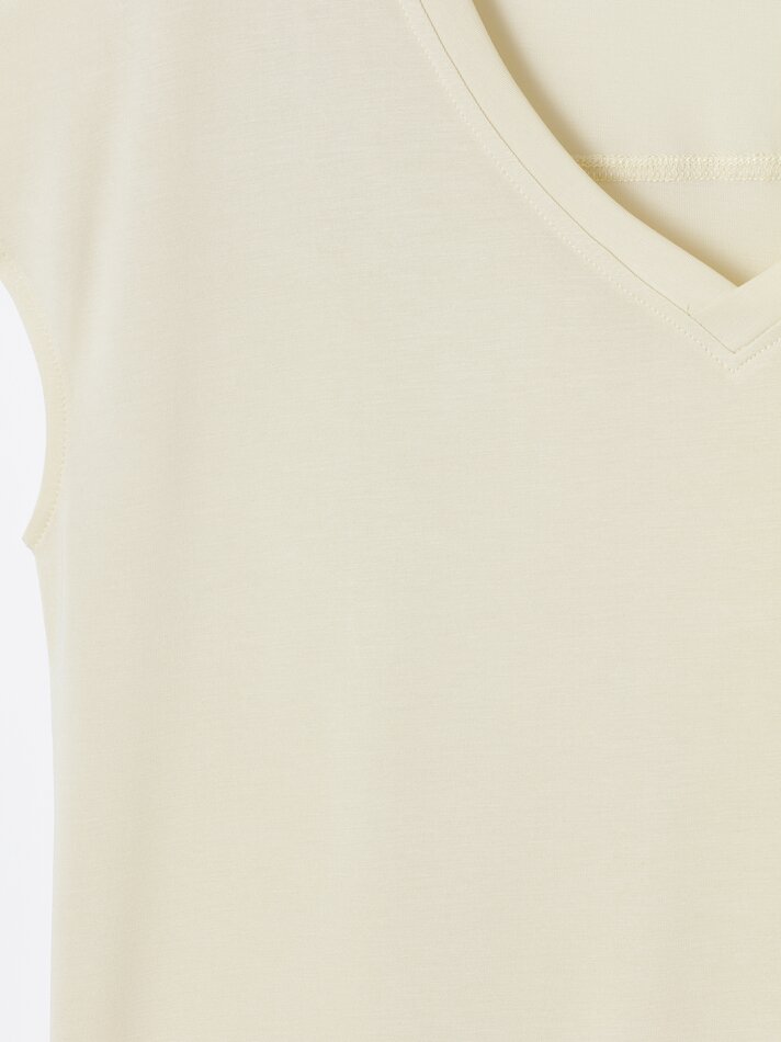 Camiseta fluida de manga curta - Amarelo Pastel