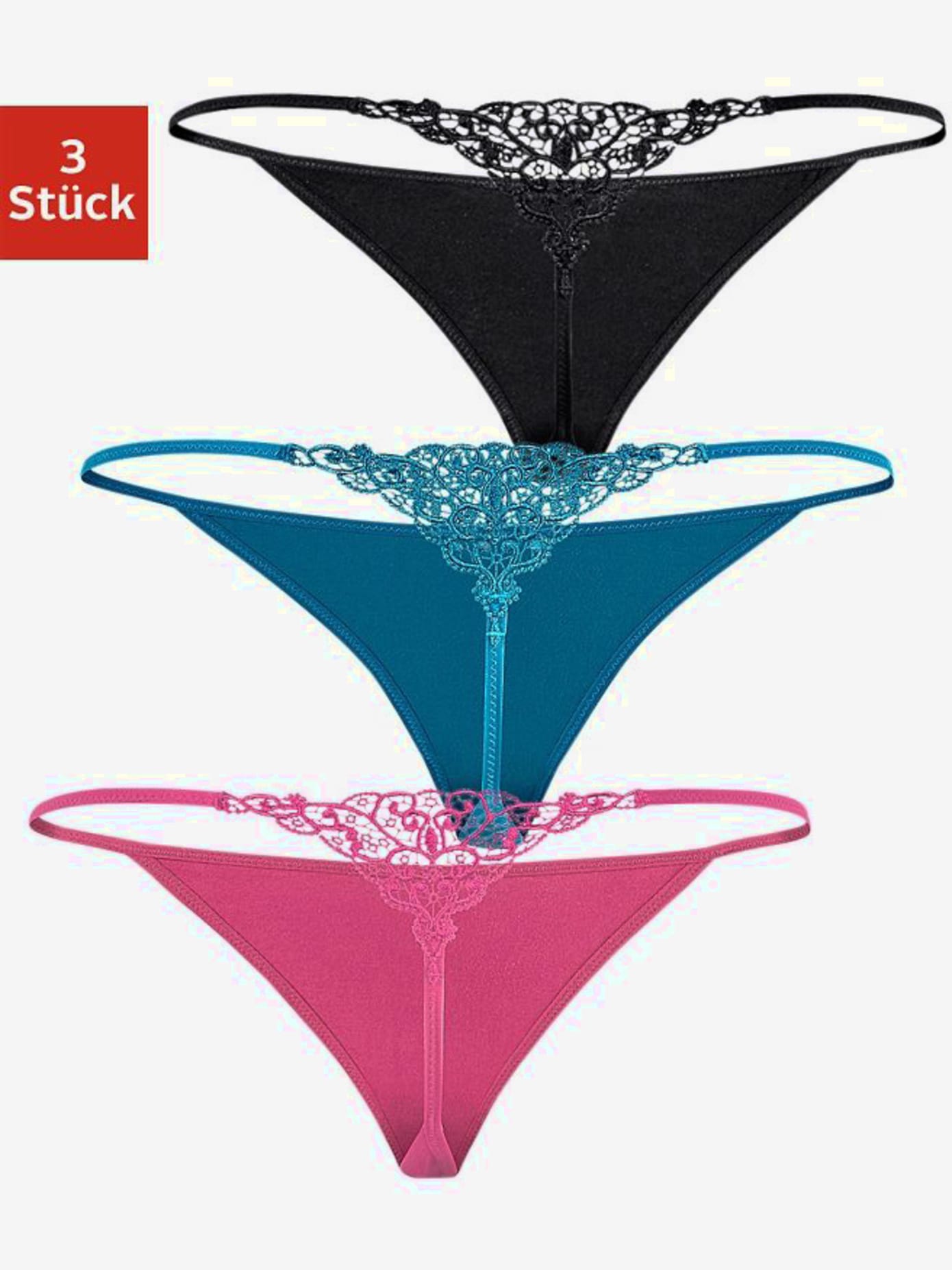 Lot de 3 strings lascana