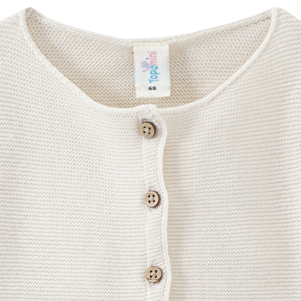 Topomini Newborn Strickjacke mit Blüten-Stickerei weiss
