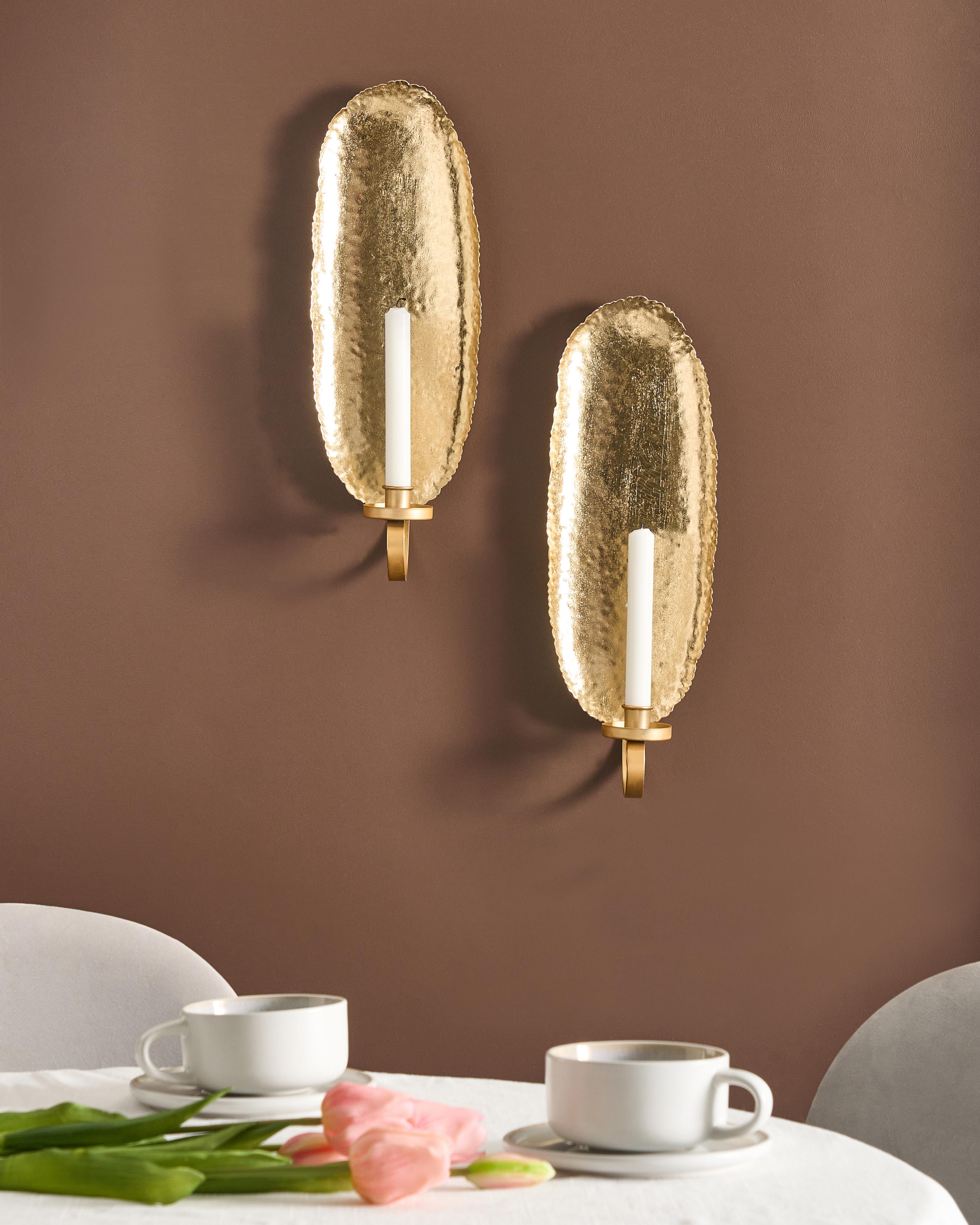 Set van 2 wandkandelaars FEIJO Metaal 44 cm Goud