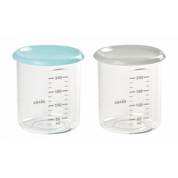 Lot de 2 maxi portions 240ml Blue/Grey - BEABA