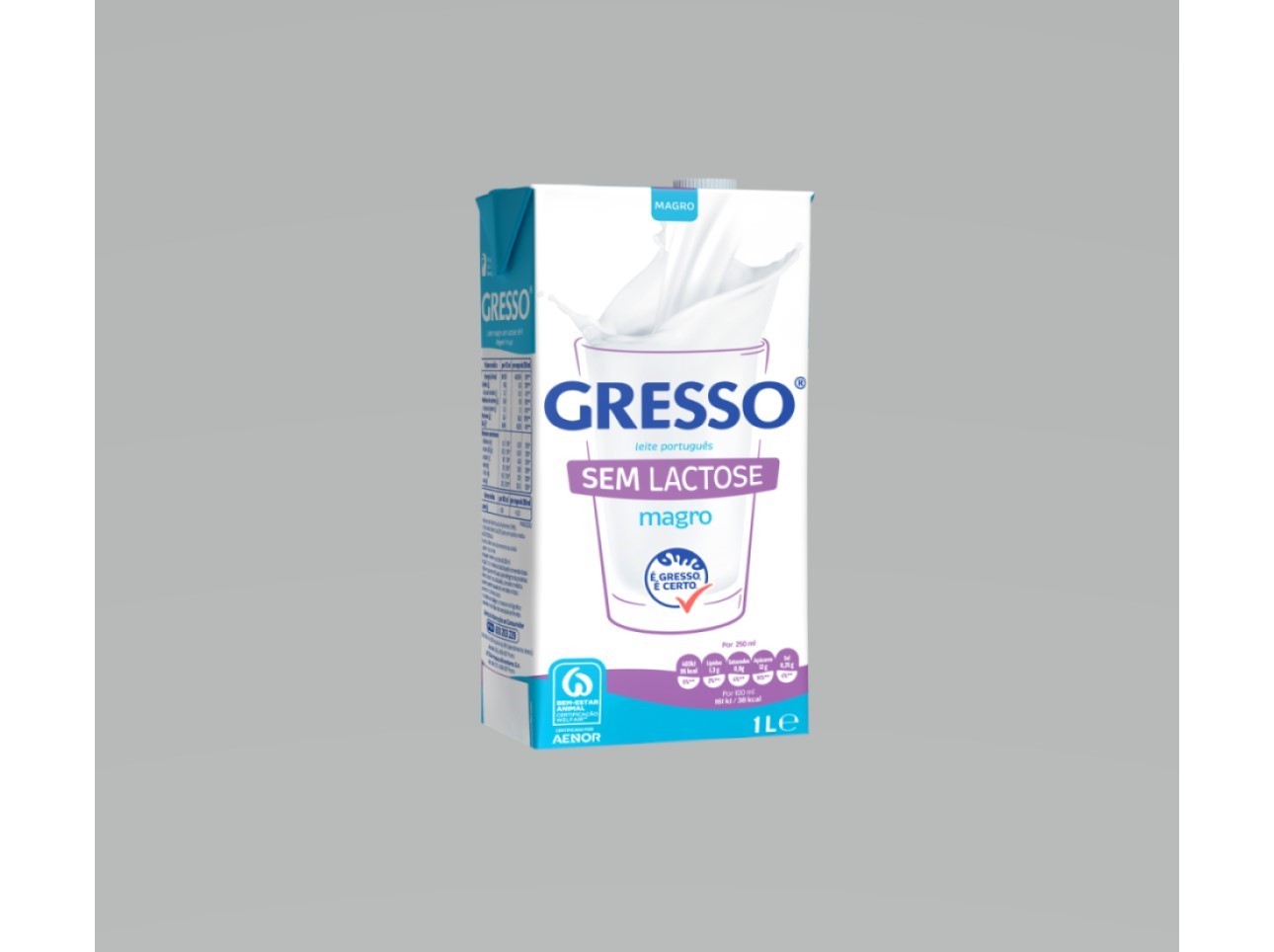 LEITE SEM LACTOSE GRESSO UHT MAGRO 1L