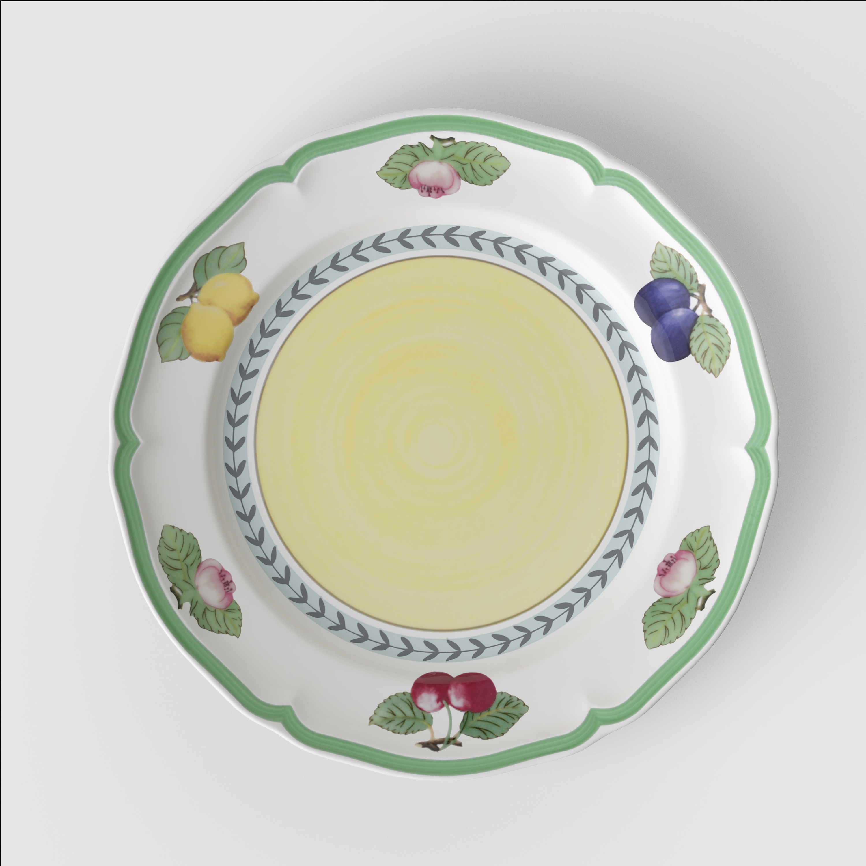 French Garden Dinner plate Multi-colored, 10.6'', Premium Porcelain