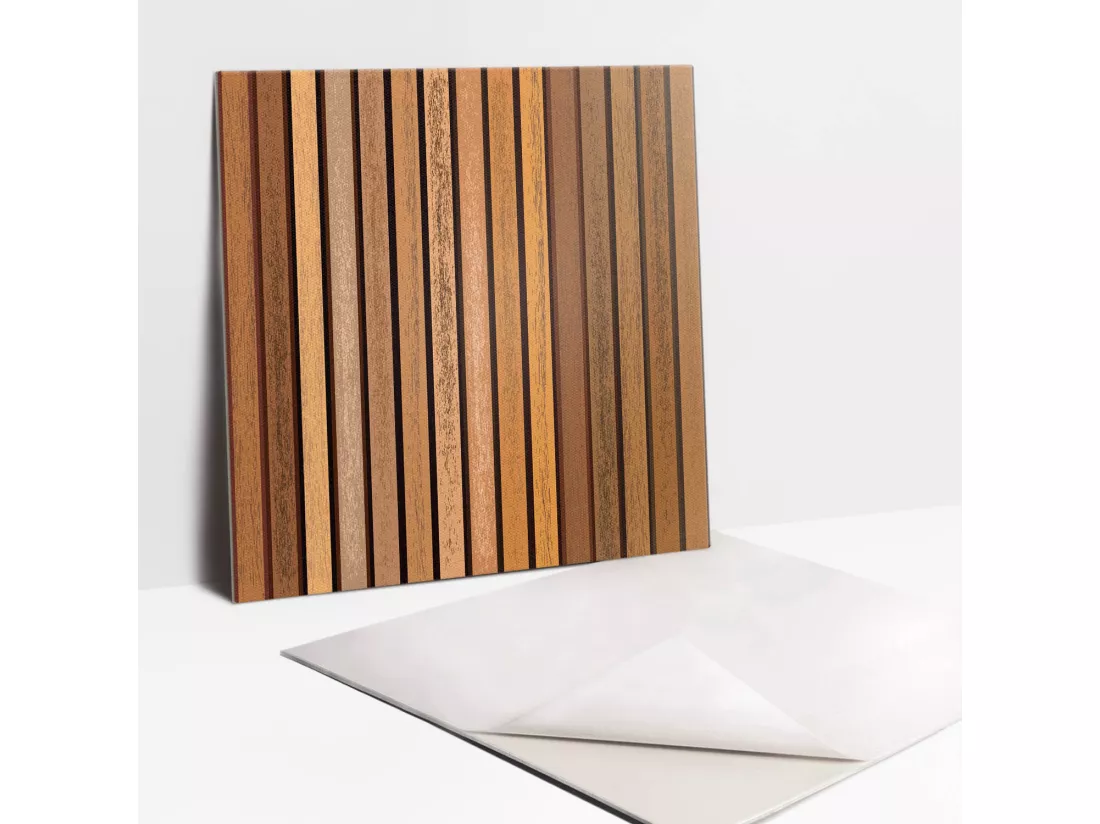 Carrelage autocollant - vinyle - Lattes de bois 9x30x30