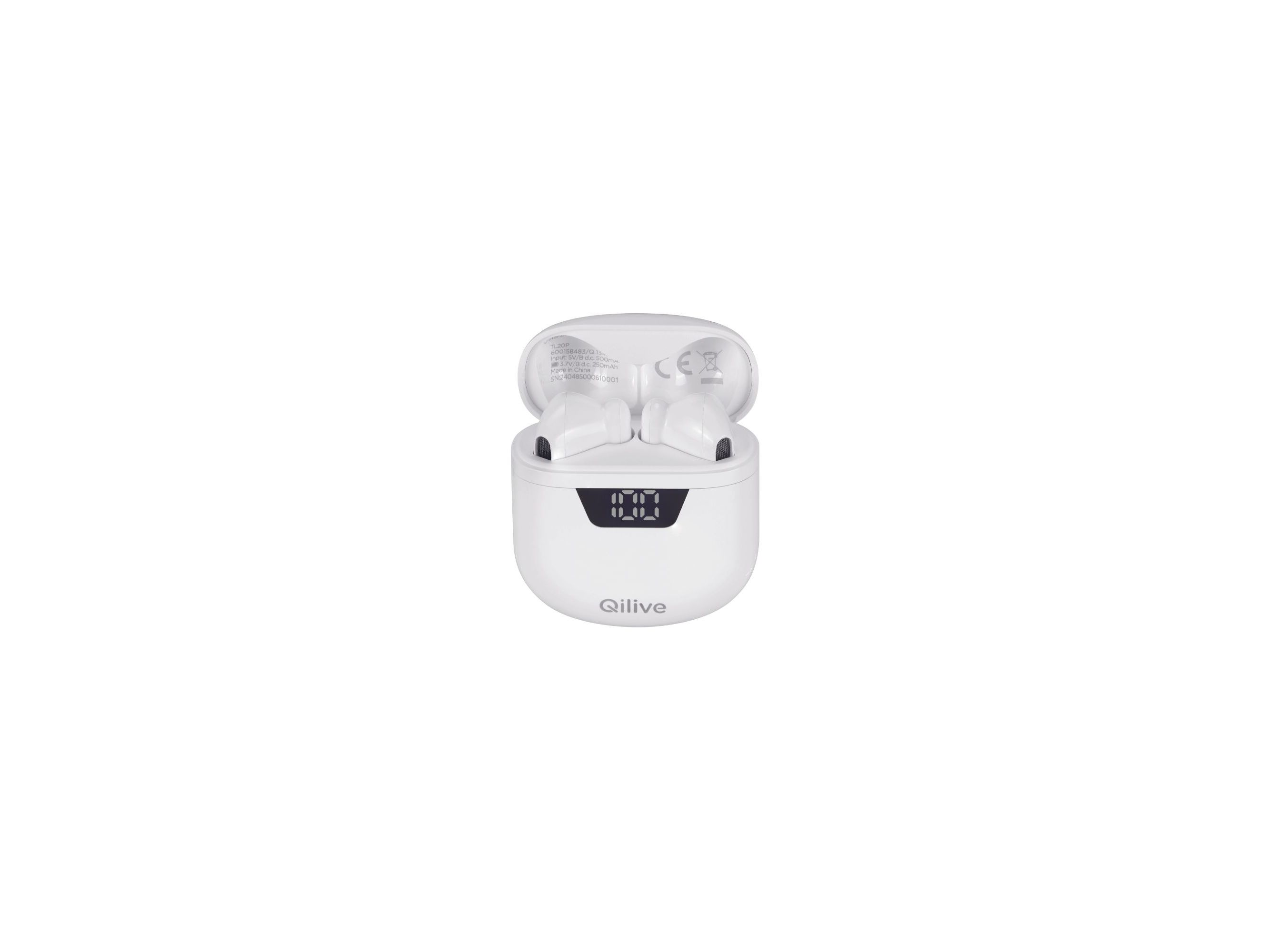 AURICULARES HALF IN EAR QILIVE BRANCO TWS LED SCREEN Q1342