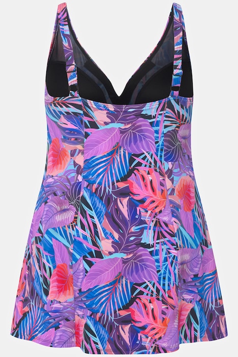 Badekleid, Blätter, Softcups, integrierter Badeanzug