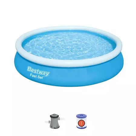 Bestway Fast Set™ Aufstellpool-Set mit Filterpumpe Ø 366 x 76 cm, blau, rund