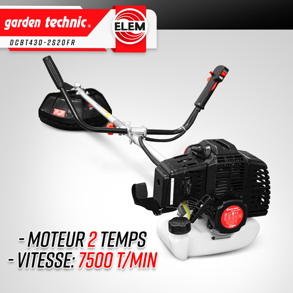 Débroussailleuse thermique 43cc - bobine + lame - elem garden