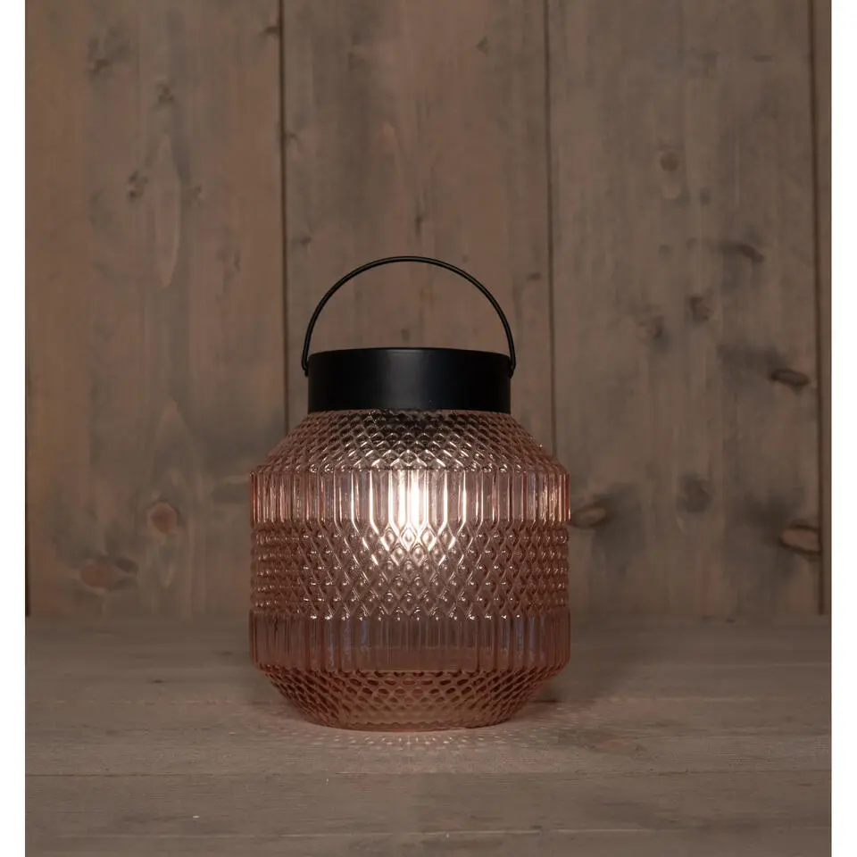 Anna Collection Tuin lantaarn Julia - Solar - zwart - D16 x H16 cm
