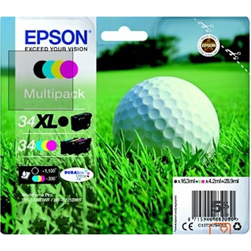 Cartouche d'encre Epson PACK GOLF NOIR XL + 3 COULEURS