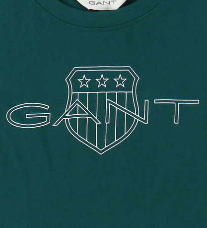 GANT T-shirt - Relaxed Contrast Shield - Deep Forest