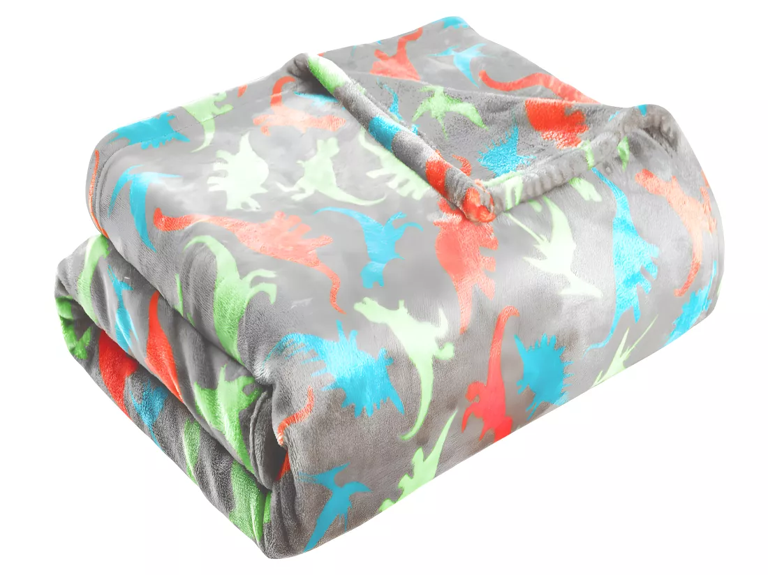 Plaid enfant polyester gris 130x150cm DINO
