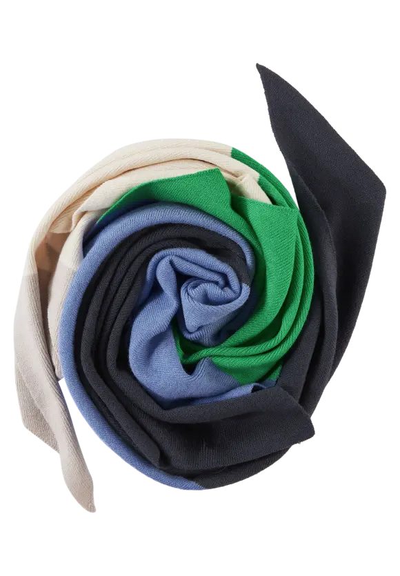 Strick Tuch mit Streifen - universal blue