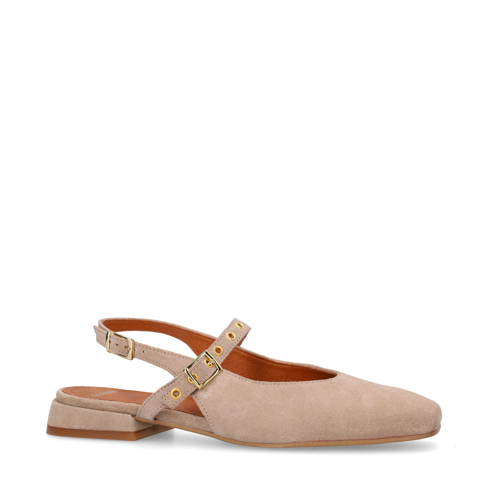 Beige suède slingbacks