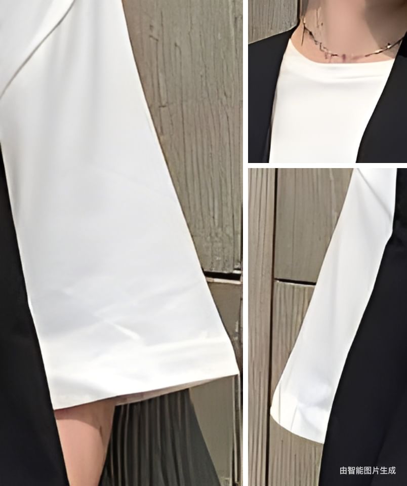 Bjorn - V-hals vest met knoopjes en effen patroon