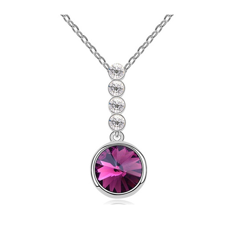 Pendentif Cercle orné de cristal de Swarovski Violet