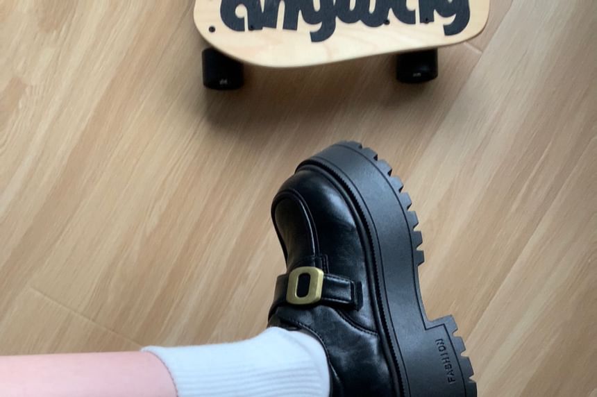 DURAC - Loafers met imitatieleren plateauzool en gesp