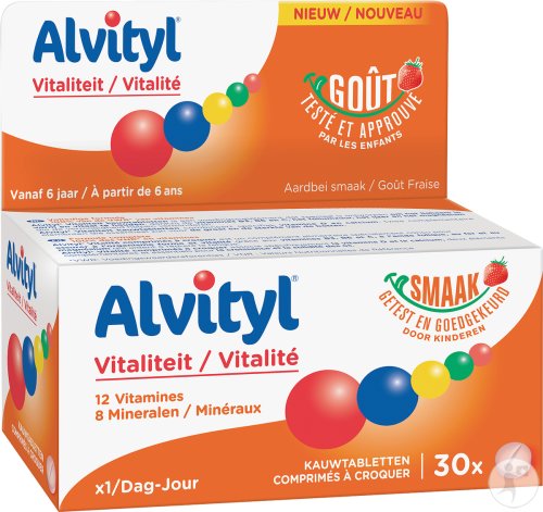 Alvityl Vitalité 12 Vitamines Et 8 Minéraux 30 Comprimés À Croquer