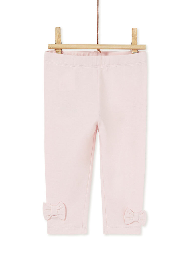 Legging rose pâle nœuds bébé fille