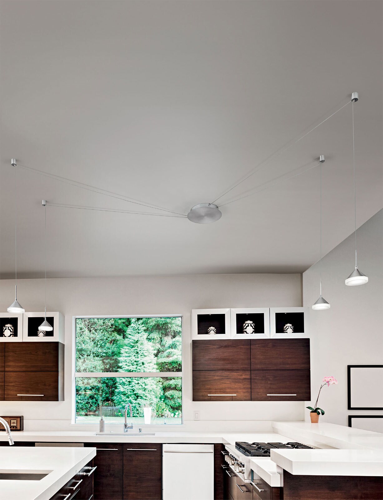 FABAS LUCE LED Pendelleuchte ISABELLA nickelfarbig